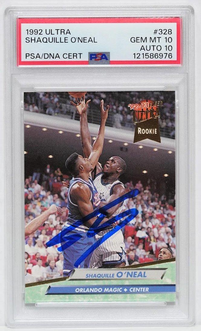 1992-93 Fleer Ultra Shaquille O'Neal rookie, PSA GEM MT 10 Auto 10